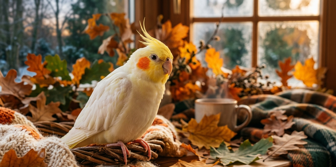 Calopsita no frio — cuidados essenciais para o outono e inverno